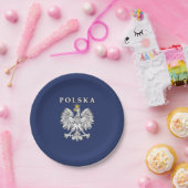 Polska mit Polnischem Adler Pappteller (Party)