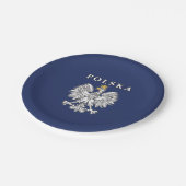 Polska mit Polnischem Adler Pappteller (Schrägansicht)