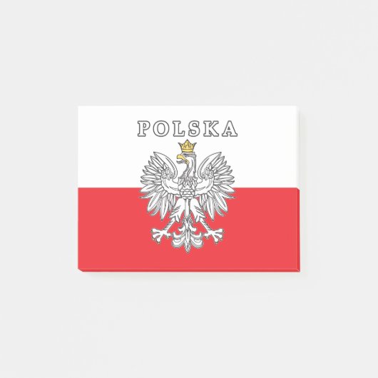 Polska mit Polnischem Adler Post-it Klebezettel (Vorderseite)