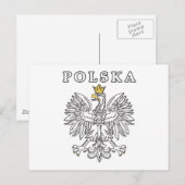Polska mit Polnischem Adler Postkarte (Vorne/Hinten)