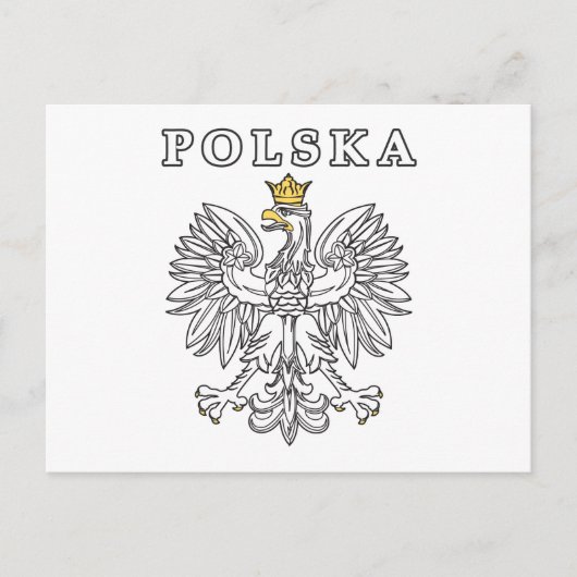 Polska mit Polnischem Adler Postkarte (Vorderseite)