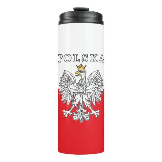 Polska mit Polnischem Adler Thermosbecher (Vorderseite)