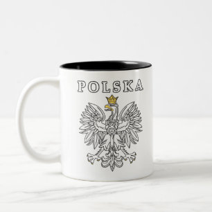 Polska mit polnischem Eagle Zweifarbige Tasse