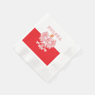 Polska mit Rot-Polnischem Eagle Serviette