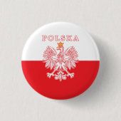 Polska mit rotem Polnischer Adler Button (Vorderseite)