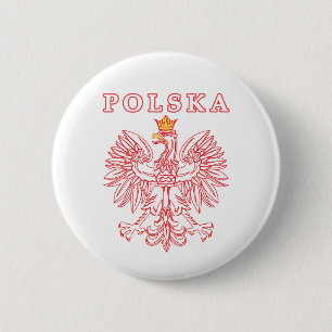 Polska mit rotem Polnischer Adler Button