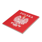 Polska mit rotem Polnischer Adler Fliese (Seite)