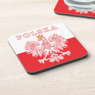 Polska mit rotem Polnischer Adler Getränkeuntersetzer