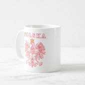 Polska mit rotem Polnischer Adler Kaffeetasse (Vorderseite Links)