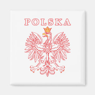 Polska mit rotem Polnischer Adler Magnet