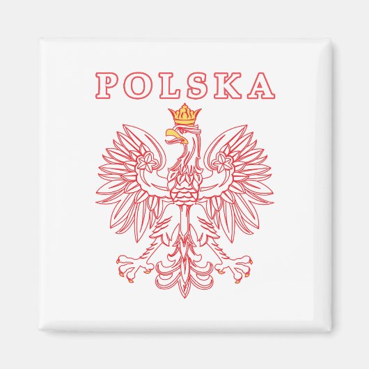 Polska mit rotem Polnischer Adler Magnet (Vorne)
