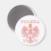 Polska mit rotem Polnischer Adler Magnet (Vorderseite/Rückseite)