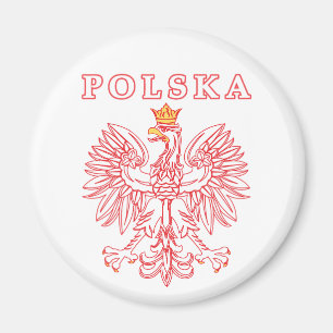 Polska mit rotem Polnischer Adler Magnet