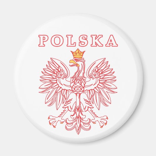 Polska mit rotem Polnischer Adler Magnet (Vorne)
