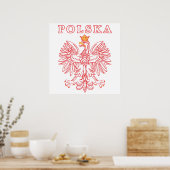 Polska mit rotem Polnischer Adler Poster (Küche)