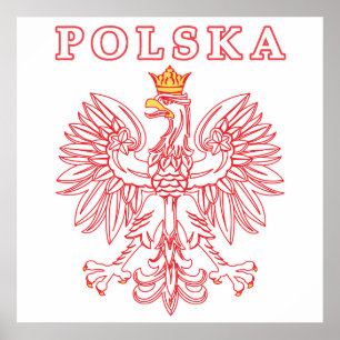 Polska mit rotem Polnischer Adler Poster