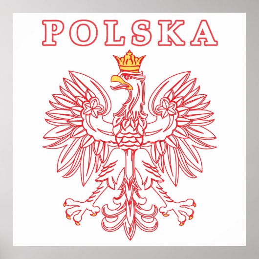 Polska mit rotem Polnischer Adler Poster (Vorne)