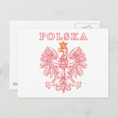Polska mit rotem Polnischer Adler Postkarte (Vorne/Hinten)