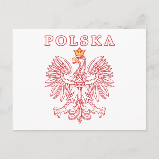 Polska mit rotem Polnischer Adler Postkarte (Vorderseite)