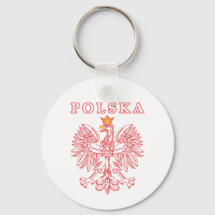 Polska mit rotem Polnischer Adler Schlüsselanhänger