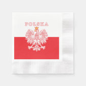 Polska mit rotem Polnischer Adler Serviette (Vorderseite)