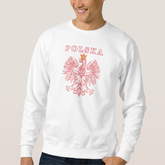 Polska mit rotem Polnischer Adler Sweatshirt (Vorderseite)