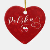 Polska Poland Heart, Christmas Tree Ornament (Vorne)