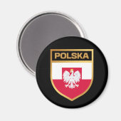 Polska/Polen - Flaggenschild und Emblem Magnet (Vorderseite/Rückseite)