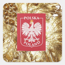 POLSKA POLEN QUADRATISCHER AUFKLEBER