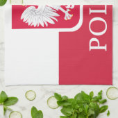 Polska polnisches Flaggen-Wappen MoJo Geschirrtuch (Gefaltet)