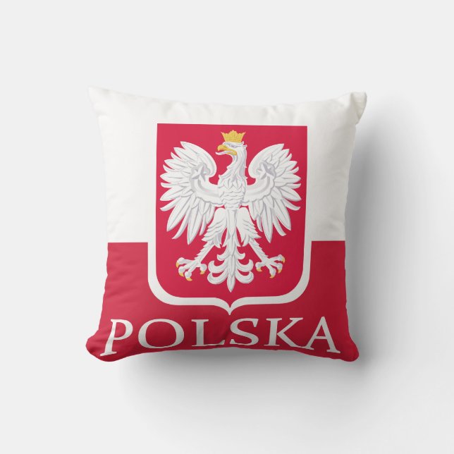 Polska polnisches Wappen Amerikaner MoJo Kissen (Vorderseite)