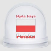 Polska Polska Polska Flag Red Personalisiert Schneekugeln (Vorderseite)