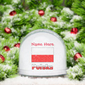 Polska Polska Polska Flag Red Personalisiert Schneekugeln (Weihnachten)