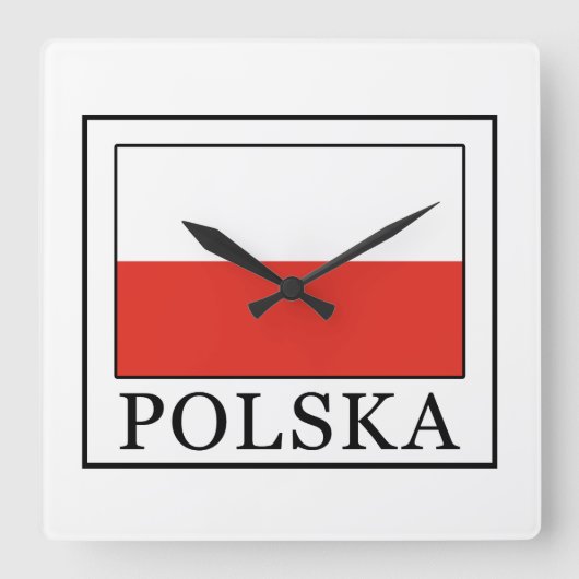 Polska Quadratische Wanduhr (Vorderseite)