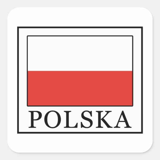 Polska Quadratischer Aufkleber (Vorderseite)