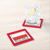 Polska Rechteckiger Pappuntersetzer (Vor Ort)