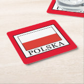 Polska Rechteckiger Pappuntersetzer (angewinkelt)