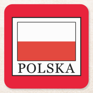 Polska Rechteckiger Pappuntersetzer