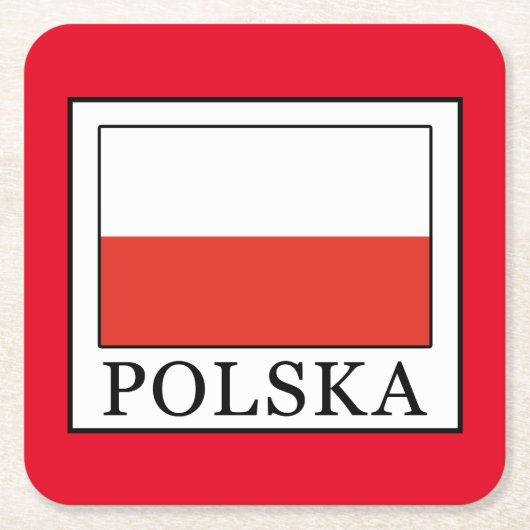 Polska Rechteckiger Pappuntersetzer (Vorderseite)