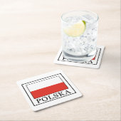Polska Rechteckiger Pappuntersetzer (Vor Ort)