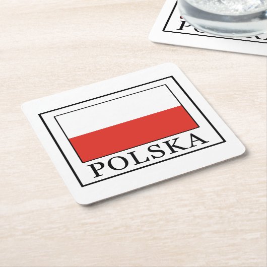 Polska Rechteckiger Pappuntersetzer (angewinkelt)