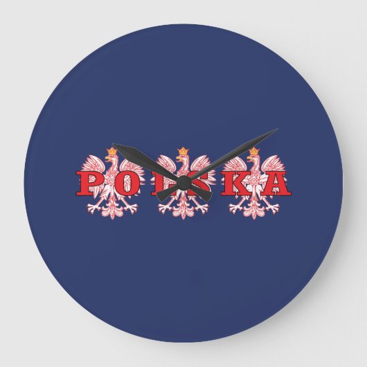 Polska Red Eagles Große Wanduhr (Vorderseite)