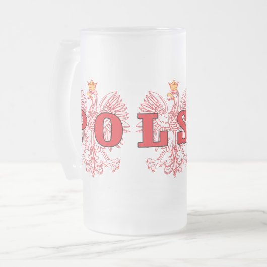 Polska Red Eagles Mattglas Bierglas (Vorderseite Links)
