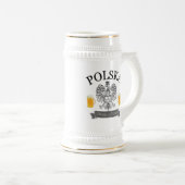 Polska trinkendes Team Stein Bierglas (VorderseiteRechts)