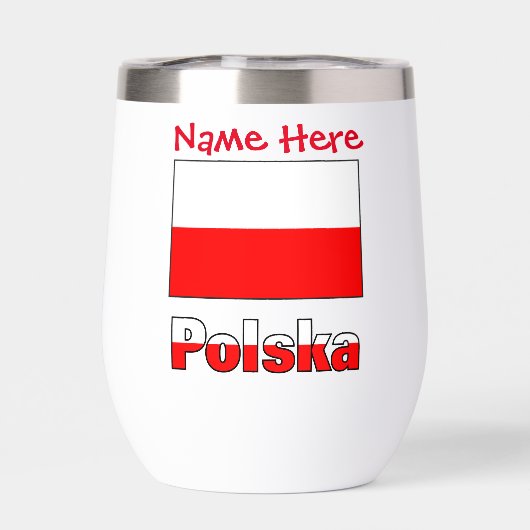 Polska und Polnisch Flag Red Personalization Therm (Rückseite)