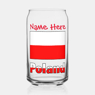 Polska und Polnische Flagge Rot Personalisierung Dosenglas