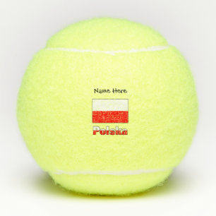 Polska und polnische Flagge Tennisbälle