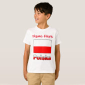 Polska und Polnischer Flaggen - Rote Personalisier T-Shirt (Vorne ganz)