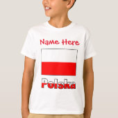 Polska und Polnischer Flaggen - Rote Personalisier T-Shirt (Vorderseite)