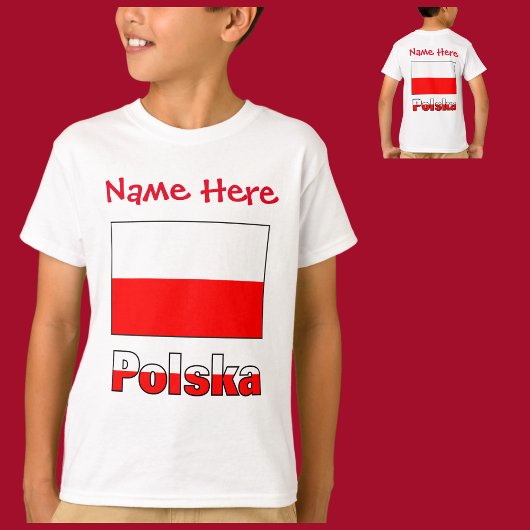 Polska und Polnischer Flaggen - Rote Personalisier T-Shirt
